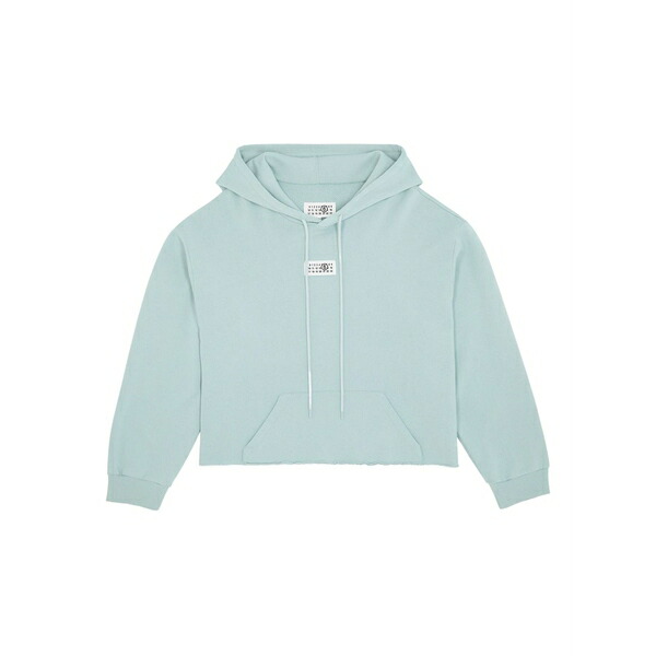 マルタンマルジェラ レディース パーカー・スウェットシャツ アウター Raw-hem hoodie Blue
