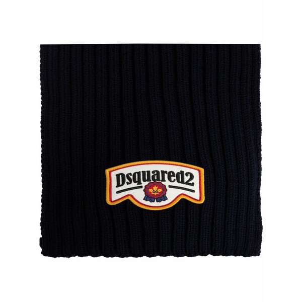ディースクエアード メンズ えり巻き・袈裟・えり巻き 付属物 Logo-patch scarf Blue