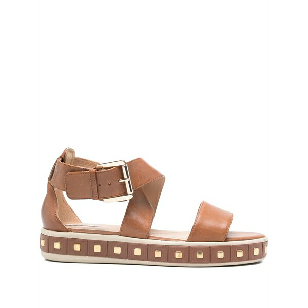 ジェオックス レディース サンダル シューズ Leelu studded buckle sandals Brown｜asty