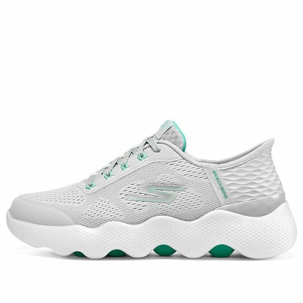 Skechers スケッチャーズ レディース スニーカー 【(WMNS) Skechers GO WALK Massage Fit 'Grey Aqua' 124916-GYAQ】 サイズ US_6.5(23.5cm)｜asty