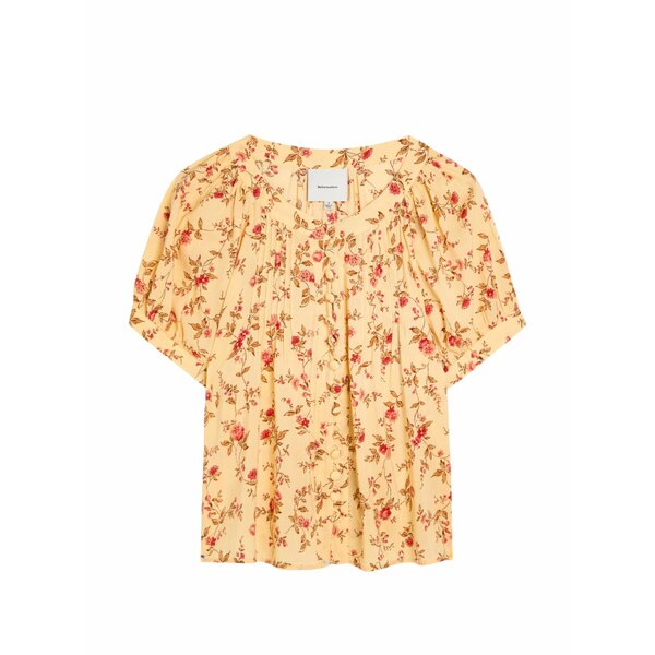 リフォメーション レディース プルオーバー トップス Calia floral-print pleated blouse Yellow