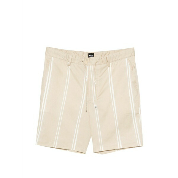 主任者 メンズ 心地よいズボン下 ボトムス Kane vertical-stripe drawstring shorts Neutrals