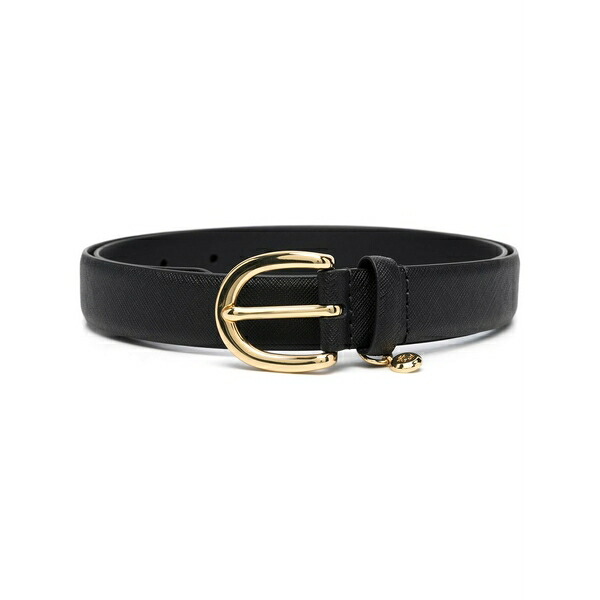ラルフローレン レディース 三尺帯 付属物 Charm-detail leather belt Black