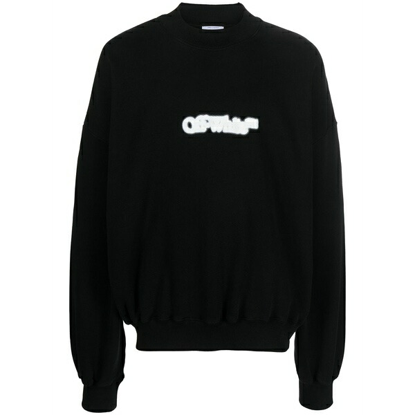 象牙色 メンズ パーカー・スウェットシャツ アウター Logo-print cotton sweatshirt Black