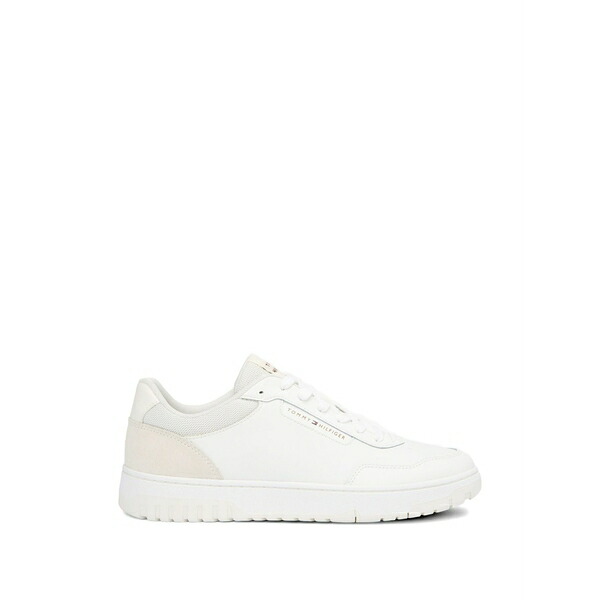 トミー ヒルフィガー メンズ スニーカー シューズ Panelled lace-up sneakers White