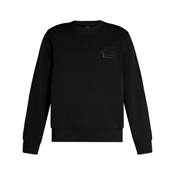エトロ メンズ パーカー・スウェットシャツ アウター Pegaso-appliqu￡ crew-neck sweatshirt Black