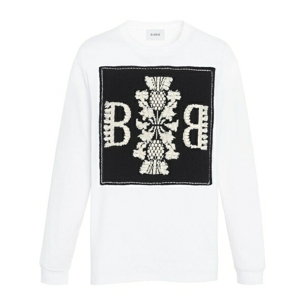 バリー メンズ プルオーバー トップス Logo patch long-sleeved t-shirt White