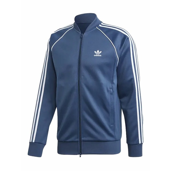 アディダス メンズ ジャケット＆ブルゾン アウター Superstar 3-stripe track jacket Blue｜asty