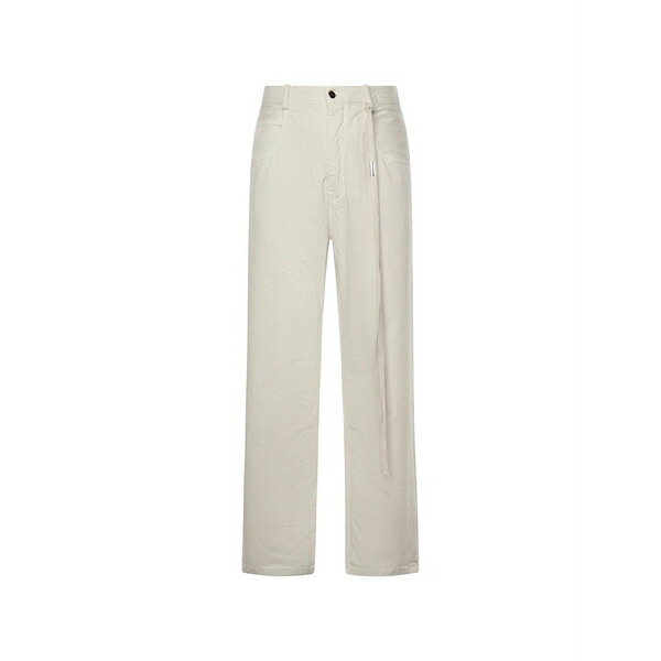 アン ドゥムルメステール メンズ 心地よいズボン下 ボトムス Tie-detail cotton trousers Neutrals