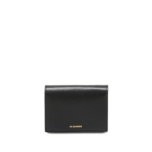 ジル・サンダー レディース 金入れ 付属物 Logo-stamp leather card holder Black