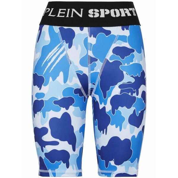 飾り気の無い運動競技 レディース 心地よいズボン下 ボトムス Camouflage-print logo-waistband leggings Blue