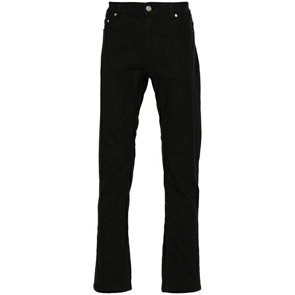 エトロ メンズ デニムパンツ ボトムス Jacquard slim-fit jeans Black|asty