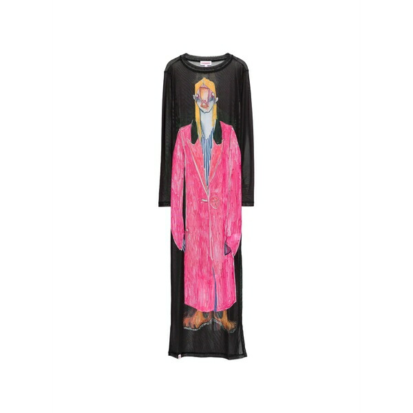 プリンスチャールズ島・ジェフリー レディース 衣裳 トップス Powermesh print maxi dress Black