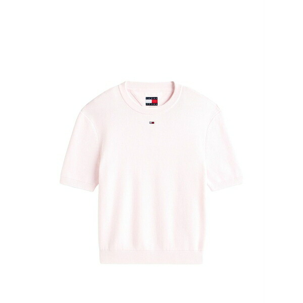 トミーヒルフィガー レディース ティーシャツ トップス Logo knitted t-shirt Pink