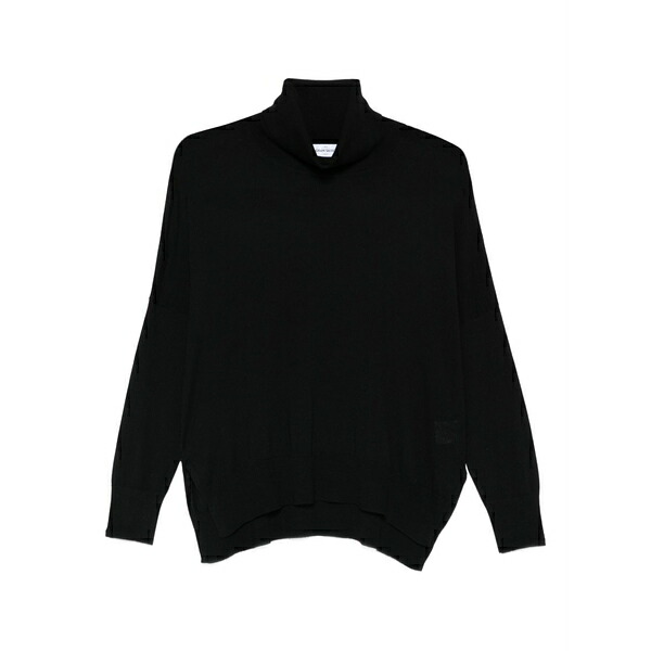 グランサッソ レディース 編み物\u0026プルオーバー アウター Roll-neck sweater Black