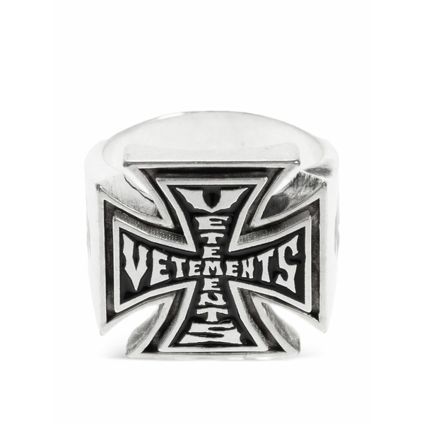 ヴェトモン メンズ 輪っか 付属物 Cross signet ring Silver