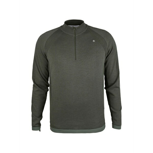 ストーンアイランド メンズ 編み物\u0026スウェーター アウター Fine-knit half-zip sweater Green