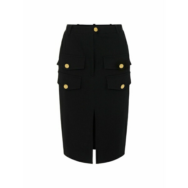 エリザベスフランキ レディース スコート ボトムス Metal buttons MIDI skirt Black
