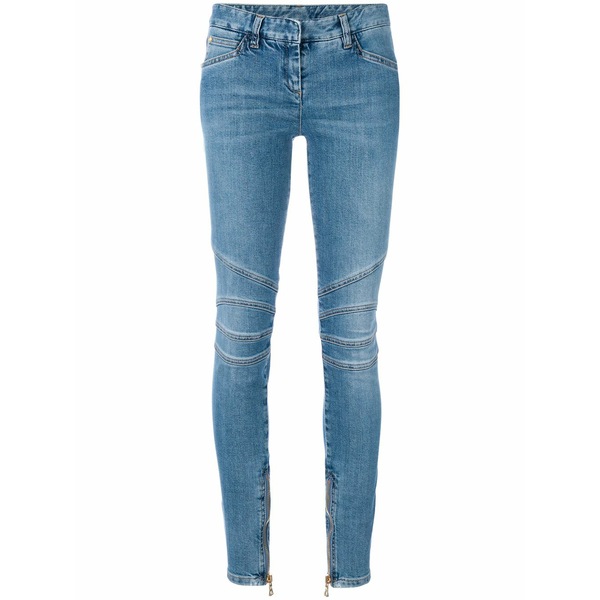 バルマン レディース ジーンズズボン下 ボトムス Skinny biker jeans Blue