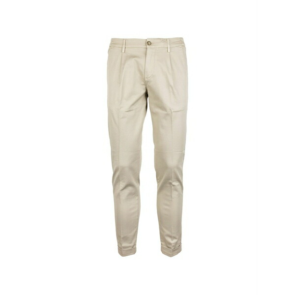 レアッシュ メンズ 心地好いズボン下 ボトムス Pleated turn-up trousers Neutrals