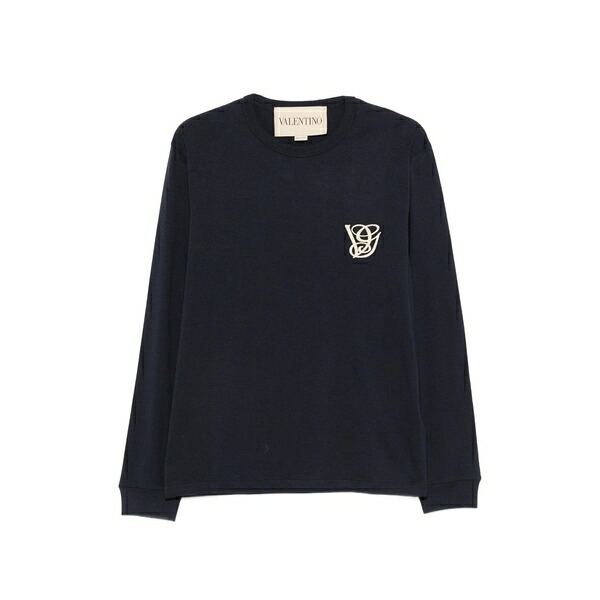 ヴァレンティノ ガラヴァーニ メンズ ティーシャツ トップス Long-sleeved graphic t-shirt Blue