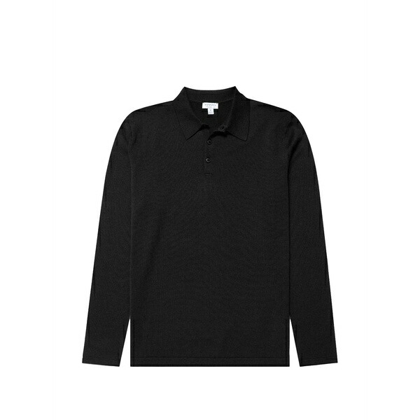 サンスペル メンズ ポロシャツ トップス Sea island long sleeve polo shirt Black|asty