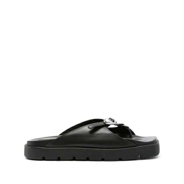 アレキサンダーワン レディース サンダル シューズ Dome logo-buckle sandals Black