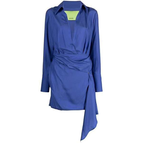 ゲージ81 レディース ワンピース トップス Gravia draped silk shirtdress Blue|asty