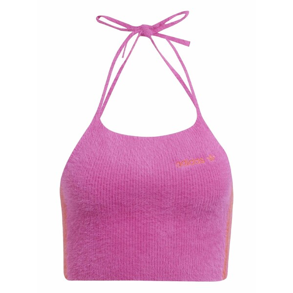 アディダス レディース カットソー トップス Halter fluffy-knit tank top Pink
