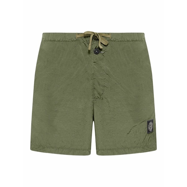 ストーンアイランド メンズ 心地好いズボン下 ボトムス Drawstring patch shorts Green