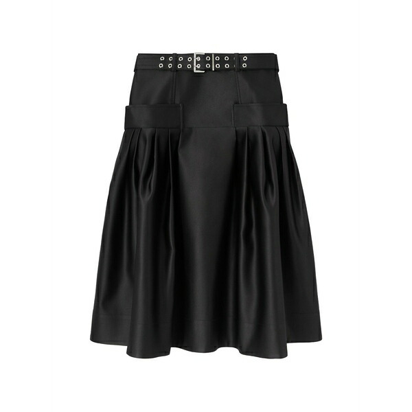 ガニー レディース スコート ボトムス Belted pleated MIDI skirt Black