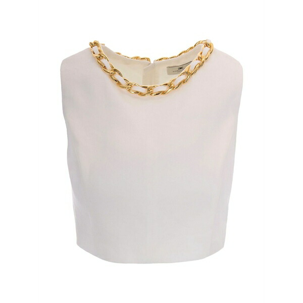 エリザベスフランキ レディース カットソー トップス Chain top Neutrals