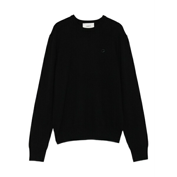 コペルニ レディース 編み物\u0026ティーシャツ アウター Logo-embroidered wool sweater Black