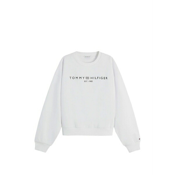 トミー ヒルフィガー レディース 編み物\u0026プルオーバー アウター Logo-print sweater White