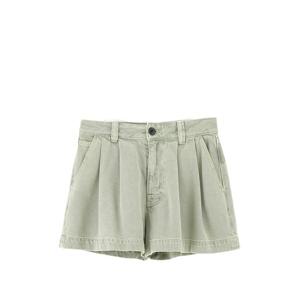 呼びりんさくら色 レディース 心地よいズボン下 ボトムス Prisma pleated shorts Green