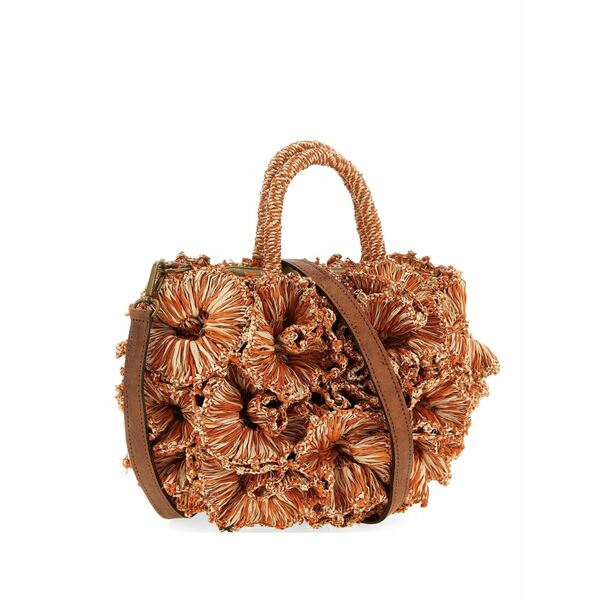アイビリーブ レディース トートバッグ 御徒面子 Coral raffia tote bag Brown