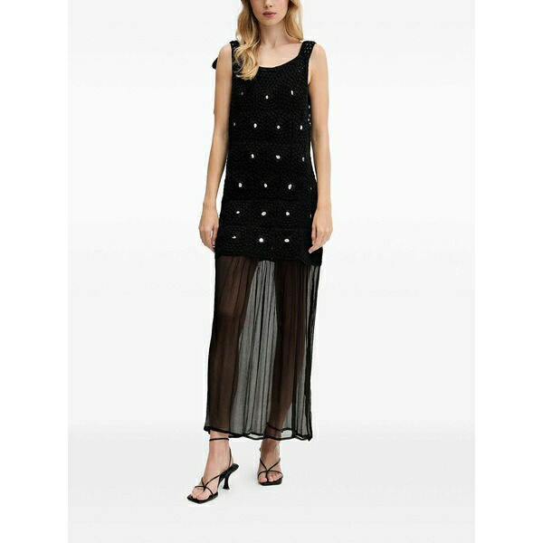ネバーフリードレスド レディース 衣裳 トップス Tie-detail embellished maxi dress Black