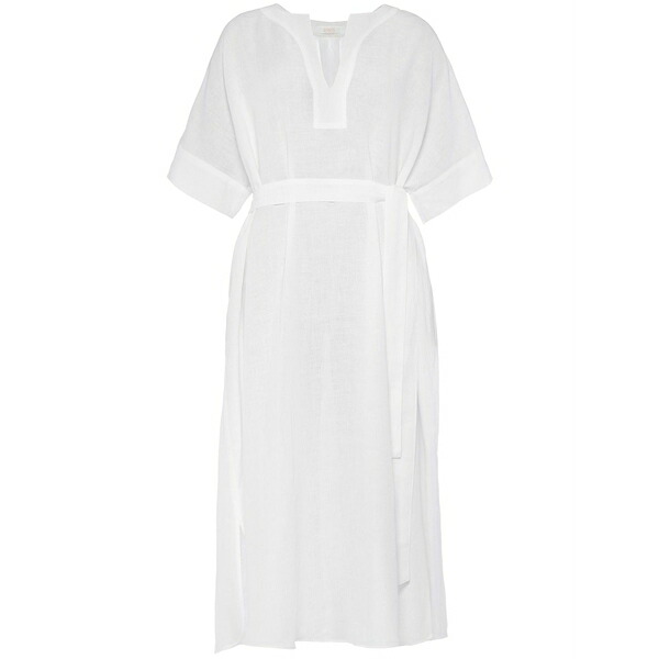 エレス レディース 衣裳 トップス Bibi linen kaftan dress White