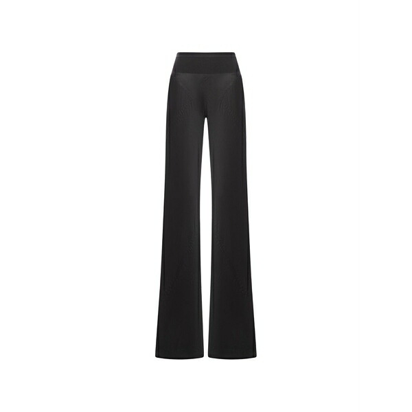 リックオウエンス レディース カジュアルパンツ ボトムス Bias ribbed waistband trousers Black｜asty