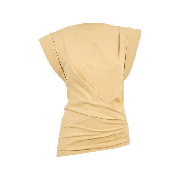 イザ呼びりん マラン レディース ティーシャツ トップス Draped short-sleeve blouse  Neutrals