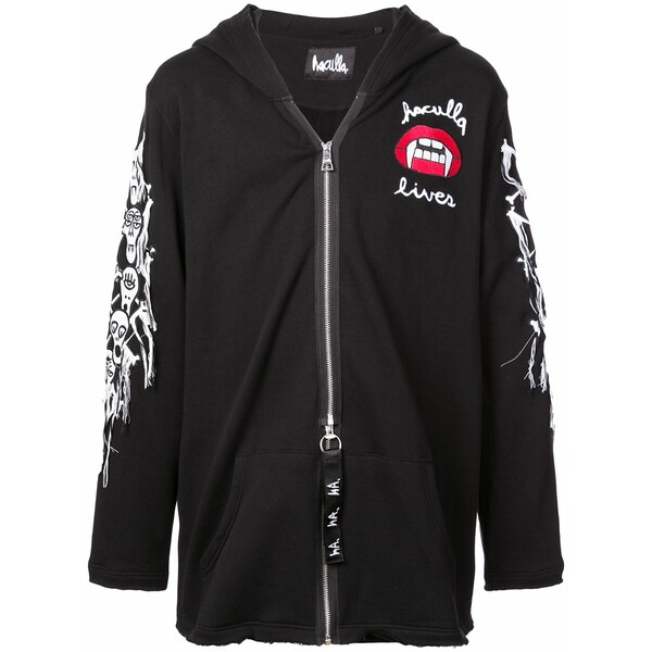 ハクーラ メンズ パーカー・スウェットシャツ アウター Captive zipped hoodie Black