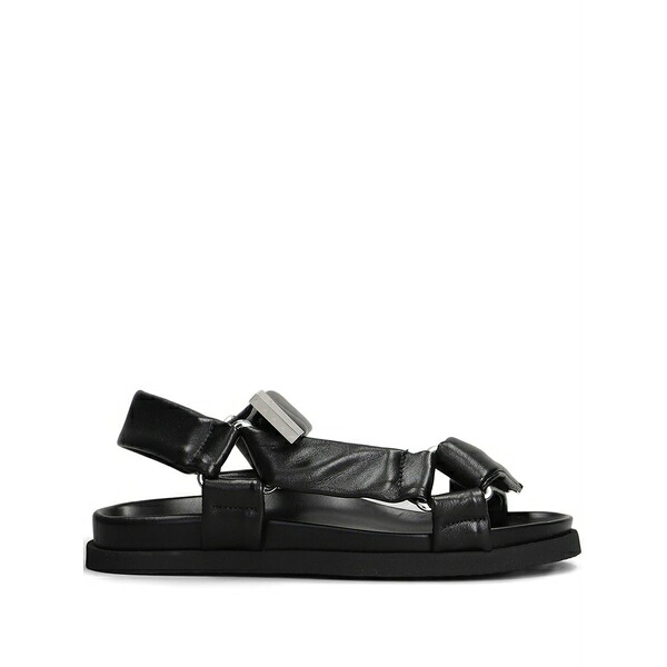 ジ アティコ レディース サンダル シューズ Salinas leather flat sandals Black