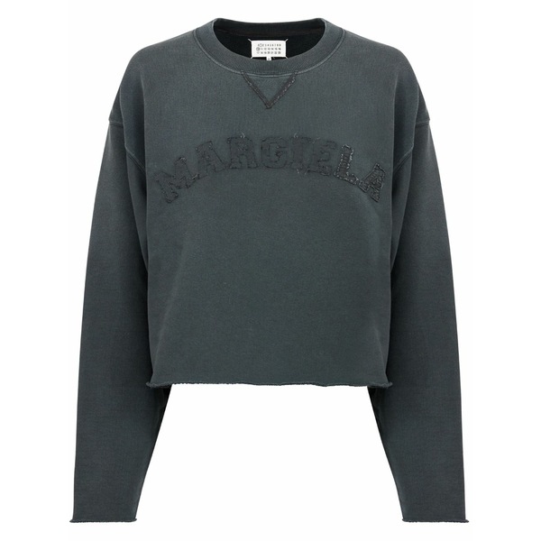 マルタンマルジェラ レディース 編み物\u0026スウェーター アウター Logo-appliqu￡ cotton sweatshirt Grey