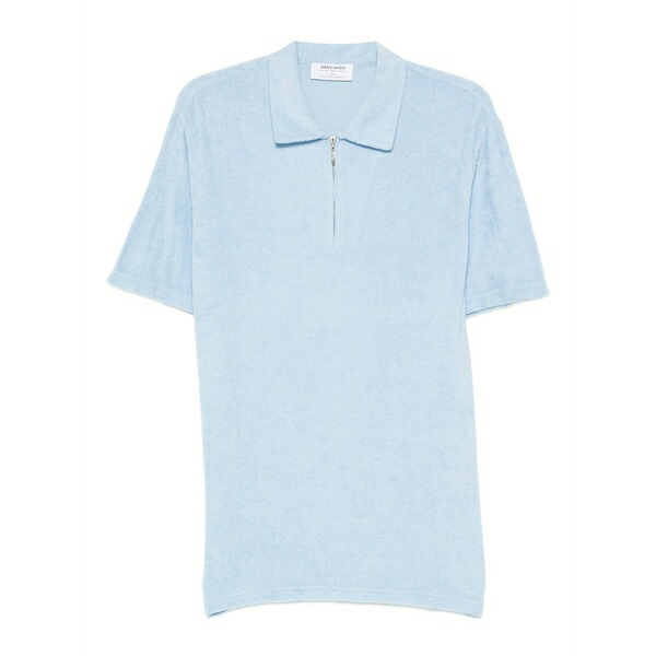 グランサッソ メンズ スポーツシャツ トップス Cotton polo shirt Blue