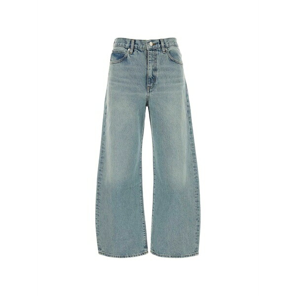 一こま レディース ジーンズズボン下 ボトムス The bow crop wide-leg jeans Blue