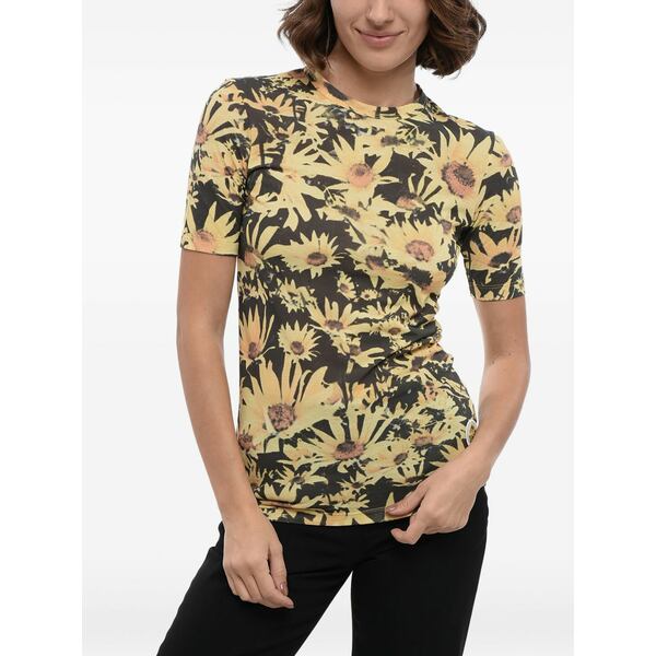 ジル・サンダー レディース プルオーバー トップス Sunflower print short-sleeved t-shirt Neutrals