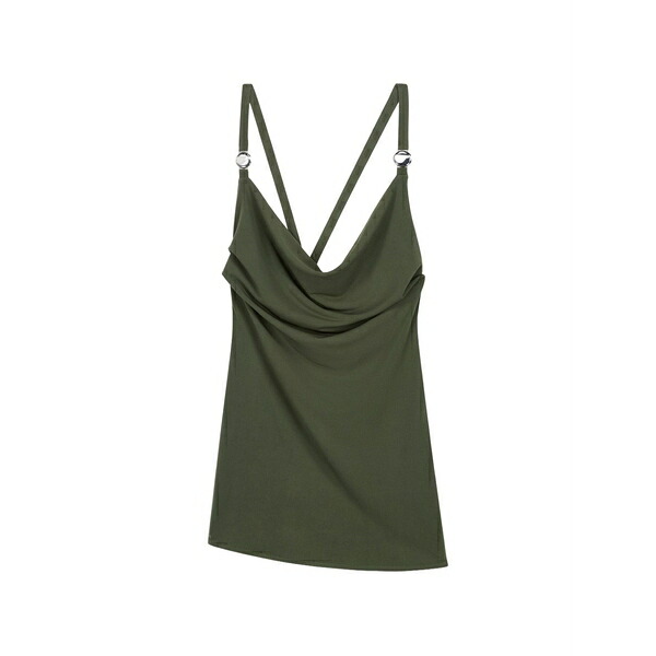 コペルニ レディース プルオーバー トップス Draped strap logo blouse Green