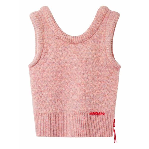 アクセルアリガト レディース カットソー トップス Anna ribbed-hem cropped sleeveless vest Pink
