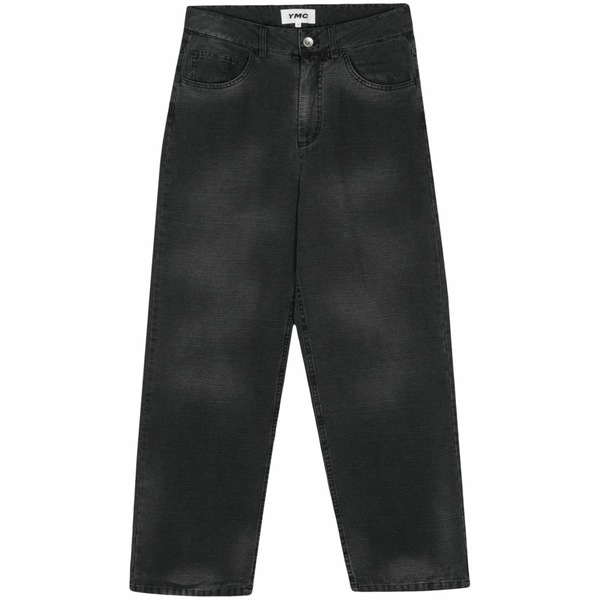 ワイエムシー レディース デニムパンツ ボトムス Wide-leg washed jeans Black|asty