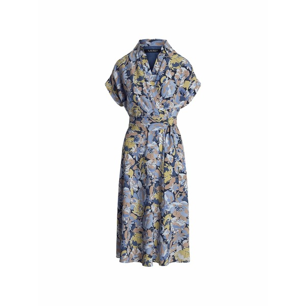 ラルフローレン レディース 衣装 トップス Floral-print wrap-style dress Blue